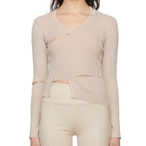 JACQUEMUS Le Cardigan Tordu Ribbed Cutout Sweater Size M Brand NEW 🏷 Size M/ 6